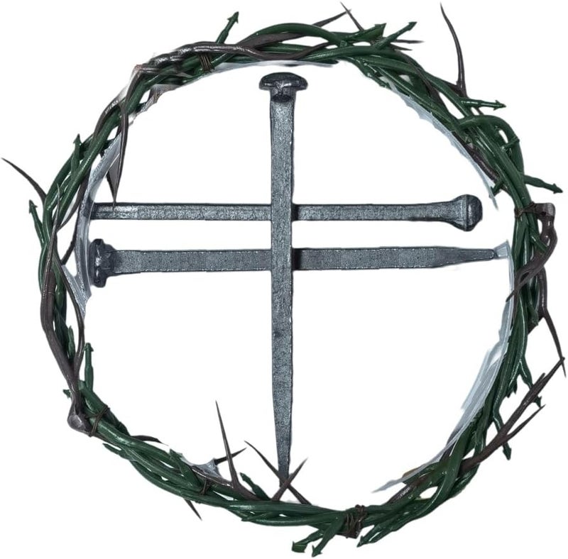Rooherd 3 with iron nails jesus Crucifixion Flat Head Nail Christian Sunday School props crown of thorns - Image 1